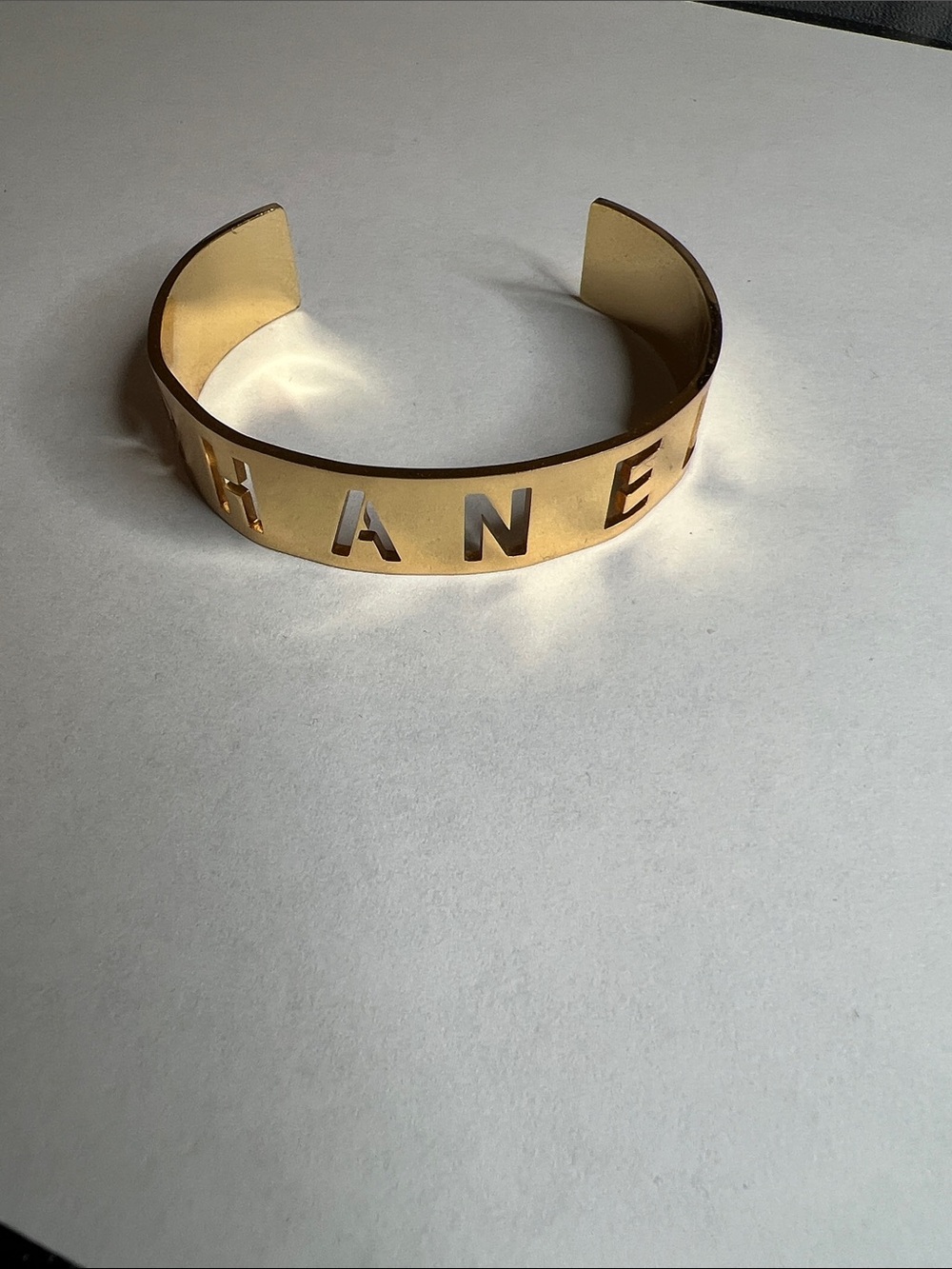 C Inspired Cuff Bracelet with Cut-Out Lettering